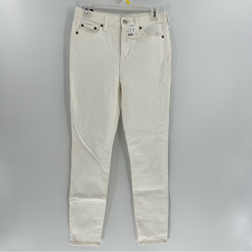J.Crew Factory High Rise Skinny Jeans 26x28 White Stretch Denim NWT